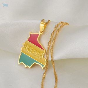 Bijou drapeau Bolivie en or pour afficher votre fierté