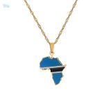Collier drapeau Botswana couleur or élégant et distinctif
