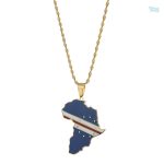 Collier drapeau Cap-Vert en couleur or