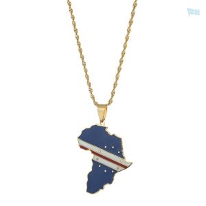 Collier drapeau Cap-Vert en couleur or