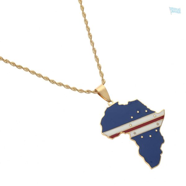 Collier doré représentant le drapeau du Cap-Vert