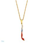 Collier drapeau Chili couleur or élégant et symbolique