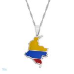 Collier argent drapeau Colombie