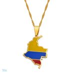 Collier drapeau Colombie en couleur or