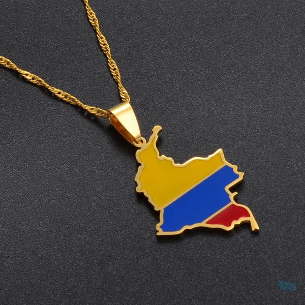 Bijou or inspiré du drapeau colombien