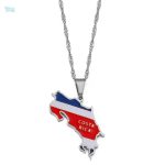 Collier argent drapeau Costa Rica