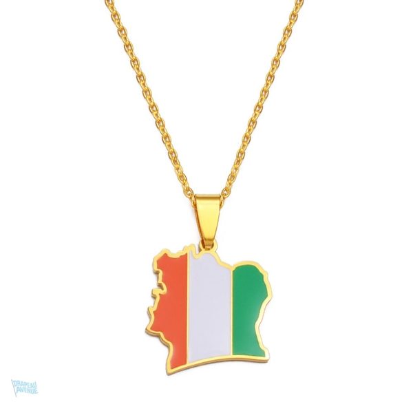 Collier drapeau Côte d'Ivoire, accessoire coloré et symbolique