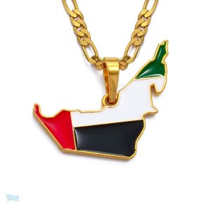 Collier drapeau Émirats Arabes Unis en métal coloré
