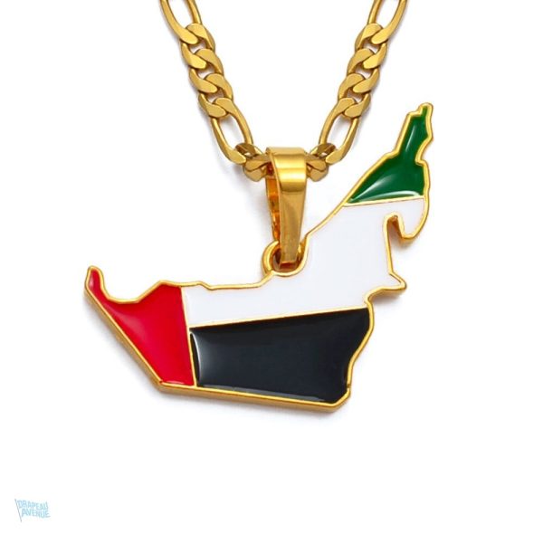 Collier drapeau Émirats Arabes Unis en métal coloré