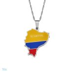 Collier argent avec drapeau Équateur