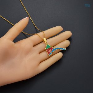 Collier or inspiré du drapeau érythréen