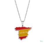Collier argent drapeau Espagne