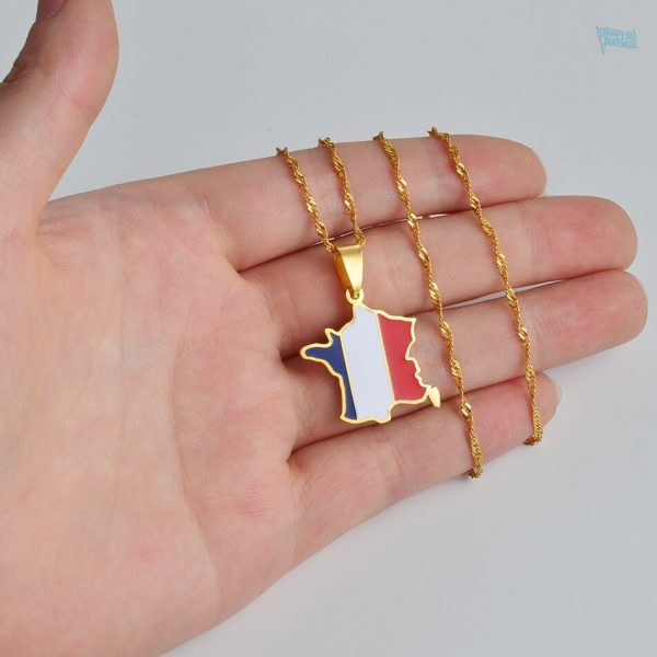 Bijou représentant le drapeau français, couleur dorée