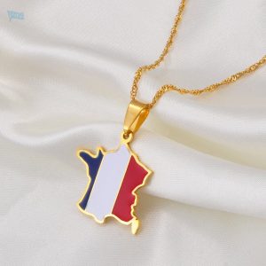 Collier tendance aux couleurs de la France, style unique