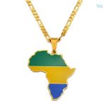 Collier drapeau du Gabon en couleurs vibrantes