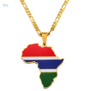 Collier drapeau Gambie en couleur vibrante