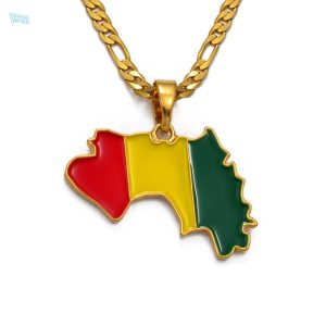 Collier drapeau Guinée en couleurs nationales