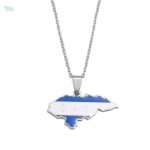 Collier argent drapeau Honduras