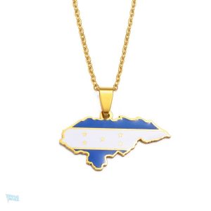 Collier drapeau Honduras en couleur or
