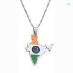 Collier argent drapeau Inde élégant et symbolique