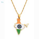 Collier drapeau Inde doré