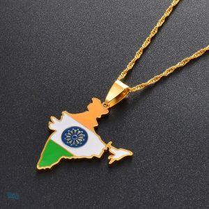 Bijou or représentant le drapeau indien