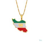 Collier drapeau Iran en couleur or