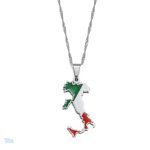 Collier drapeau Italie argent