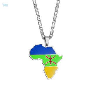 Collier argent drapeau Kabyle