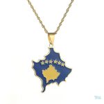 Collier drapeau Kosovo en couleur or