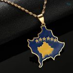 Bijou avec drapeau Kosovo, style élégant en or