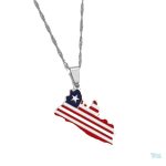 Collier drapeau Liberia en argent