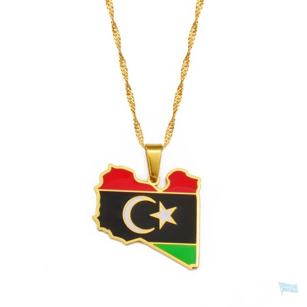 Collier drapeau Libye avec couleurs nationales