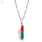 Collier drapeau Madagascar en argent