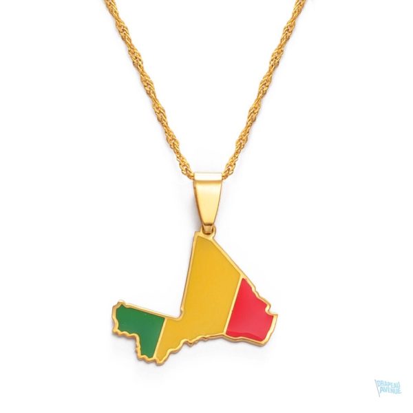 Collier drapeau du Mali, accessoire vibrant et symbolique