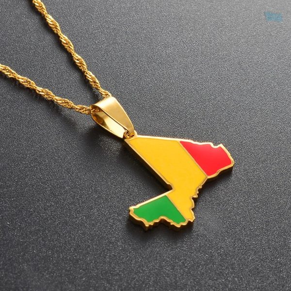 Collier aux couleurs du Mali, parfait pour les passionnés de culture