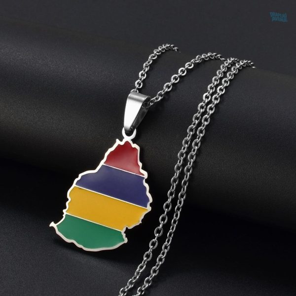 Bijou représentant le drapeau mauricien en argent