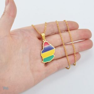 Bijou drapeau Maurice, style élégant et doré