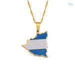 Collier drapeau Nicaragua en couleur or