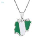Collier drapeau Nigeria en argent