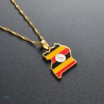Collier représentant le drapeau de l'Ouganda, design unique