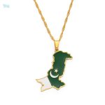 Collier drapeau Pakistan en couleur or