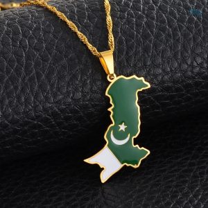 Bijou or représentant le drapeau du Pakistan
