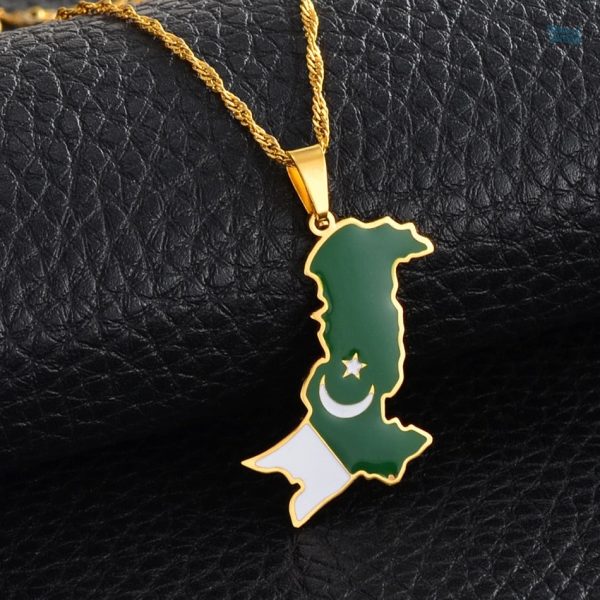 Bijou or représentant le drapeau du Pakistan