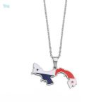 Collier drapeau Panama argenté élégant et stylé