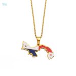 Collier drapeau Panama en couleur or élégant et distinctif