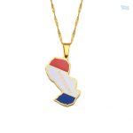 Collier drapeau Paraguay en couleur or