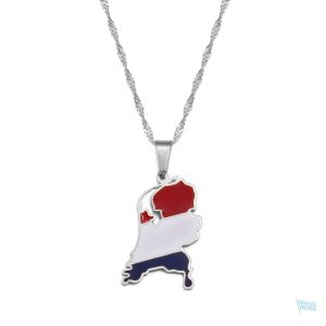Collier drapeau argent Pays-Bas