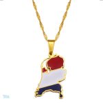 Collier drapeau Pays-Bas en couleur or