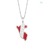 Collier drapeau Pérou en argent